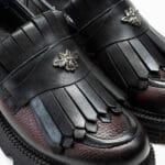 pantofi loafers dama bordo piele naturala franjuri vagam 2085