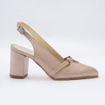Pantofi Decupati Bej cu Toc Gros Vagam1809 - imagine 2