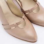 Pantofi Decupati Bej cu Toc Gros Vagam1809 - imagine 4