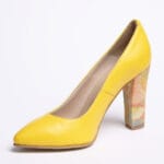 Pantofi Galbeni cu Toc Gros Vagam0315 - imagine 2