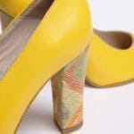 Pantofi Galbeni cu Toc Gros Vagam0315 - imagine 4