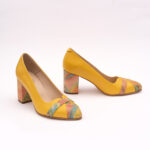 Pantofi Galbeni cu Toc Gros Vagam0776 - imagine 2