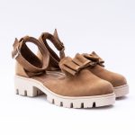 Pantofi Maro Camel cu Catarama Decupati Vagam1975
