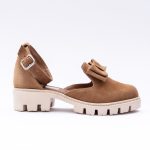 Pantofi Maro Camel cu Catarama Decupati Vagam1975 - imagine 4