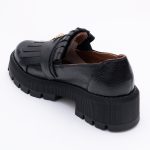 Pantofi Negri cu Talpa Inalta si Franjuri Vagam1664 - imagine 3