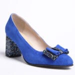 Pantofi Albastri cu Toc Gros Vagam0318 - imagine 2