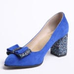 Pantofi Albastri cu Toc Gros Vagam0318 - imagine 4