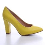 Pantofi Galbeni cu Toc Gros Vagam0142 - imagine 4