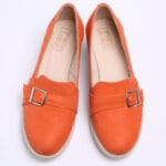 Balerini Portocalii cu Talpa Inalta Vagam0422 - imagine 4