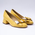 Pantofi Galbeni cu Toc Gros Scurt Vagam 1867
