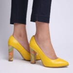 Pantofi Galbeni cu Toc Gros Vagam0315 - imagine 8