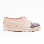 Pantofi Crem cu Fermoar si Talpa Inalta 1640 - imagine 3