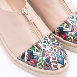 Pantofi Crem cu Fermoar si Talpa Inalta 1640 - imagine 4