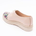 Pantofi Crem cu Fermoar si Talpa Inalta 1640 - imagine 2
