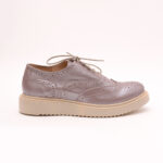 Pantofi Gri Sidefat cu Siret Vagam 0848 - imagine 6