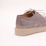 Pantofi Gri Sidefat cu Siret Vagam 0848 - imagine 4