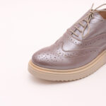 Pantofi Gri Sidefat cu Siret Vagam 0848 - imagine 3