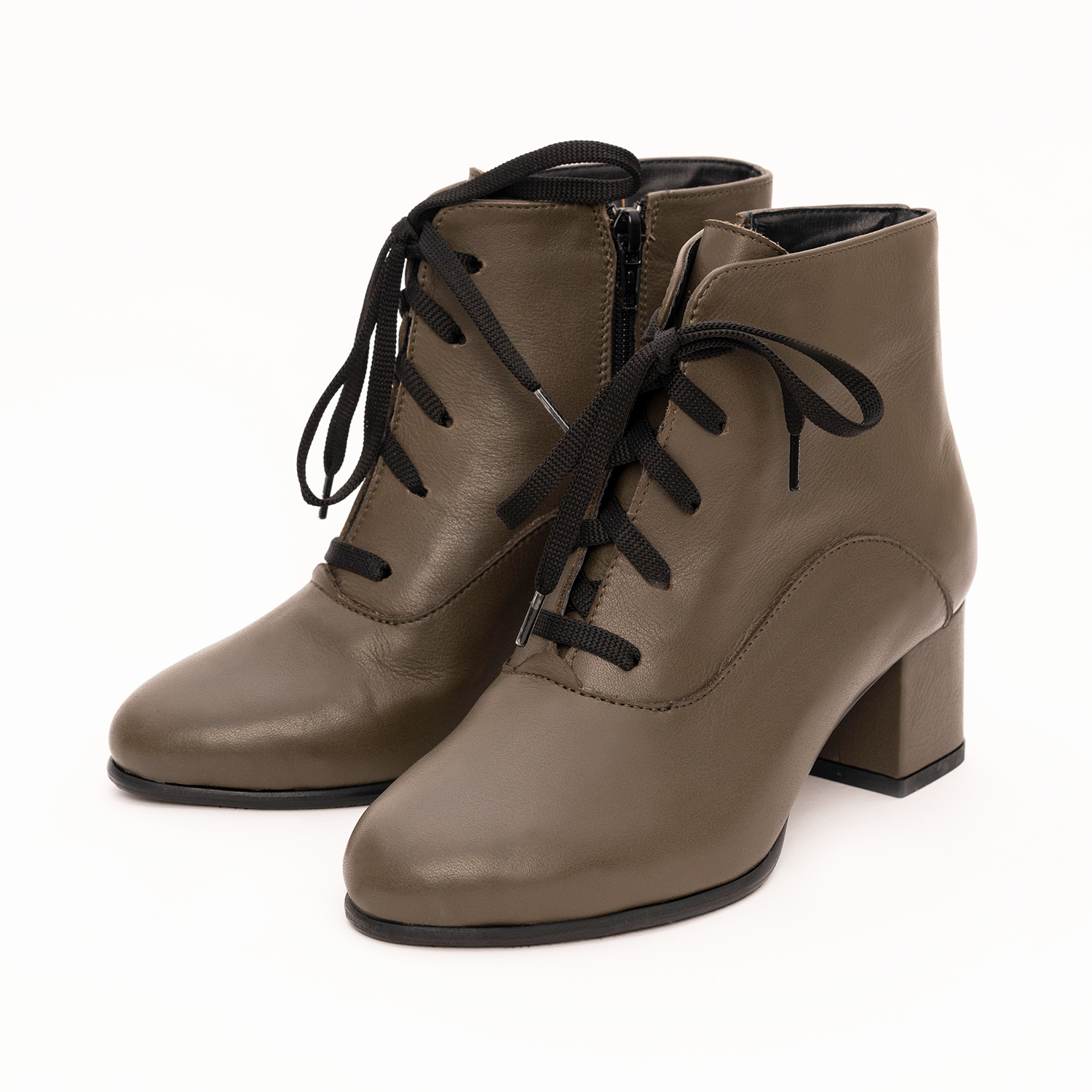 13Botine-Kaki-cu-Toc-Vagam1258 Botine Kaki cu Toc Vagam1258 - imagine 1