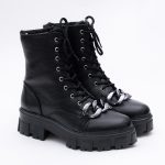 Ghete Negre cu Siret si Fermoar Lateral Vagam1679 - imagine 2