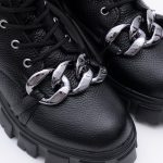 Ghete Negre cu Siret si Fermoar Lateral Vagam1679 - imagine 4