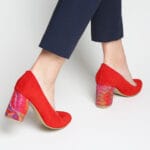 Pantofi Rosii cu Toc Gros Vagam0336 - imagine 6