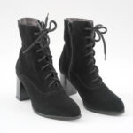 Ghete Scurte Negre cu Toc Vagam0711 - imagine 2