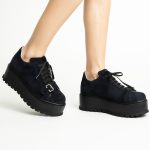 Pantofi Bleumarin cu Siret si Talpa Inalta 1724 - imagine 7