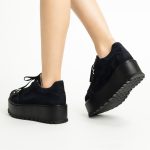 Pantofi Bleumarin cu Siret si Talpa Inalta 1724 - imagine 5