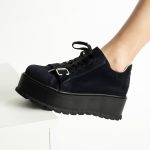 Pantofi Bleumarin cu Siret si Talpa Inalta 1724 - imagine 2