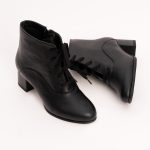 Botine Negre Sidefat cu Toc Vagam1259 - imagine 2