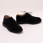 Pantofi Negri Catifea cu Siret Vagam 0840 - imagine 2