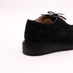 Pantofi Negri Catifea cu Siret Vagam 0840 - imagine 4