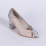 Pantofi Bej cu Toc Gros Vagam0662