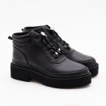 Ghete Casual Negre Scurte cu Talpa Joasa Vagam1698