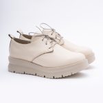 Pantofi Crem cu Siret si Talpa Inalta 1716 - imagine 5