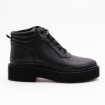Ghete Casual Negre Scurte cu Talpa Joasa Vagam1698 - imagine 3