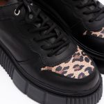 Pantofi Negri cu Siret si Talpa Inalta 1643 - imagine 4