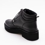 Ghete Casual Negre Scurte cu Talpa Joasa Vagam1698 - imagine 2