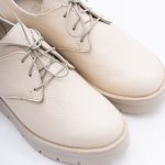 Pantofi Crem cu Siret si Talpa Inalta 1716 - imagine 3