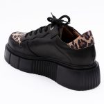 Pantofi Negri cu Siret si Talpa Inalta 1643 - imagine 3