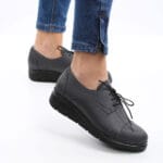 Pantofi Derby Gri Inchis Vagam059