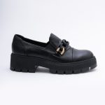 Pantofi Loafers Negri cu Talpa Inalta Vagam1761 - imagine 6
