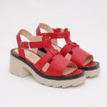 Sandale Rosii cu Talpa Inalta 1406