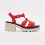 Sandale Rosii cu Talpa Inalta 1406 - imagine 4