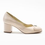 Pantofi Crem cu Toc Gros Vagam1572 - imagine 2