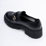 Pantofi Loafers Negri cu Talpa Inalta Vagam1761 - imagine 5
