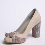 Pantofi Crem cu Toc Gros Vagam0328 - imagine 4