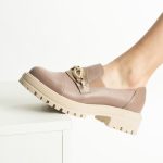 Pantofi Loafers Roz Pudra cu Talpa Inalta Vagam1766 - imagine 2