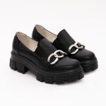 Pantofi Negri cu Talpa Inalta 1311 - imagine 3