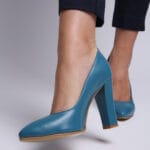 Pantofi Turcoaz cu Toc Gros Vagam0331